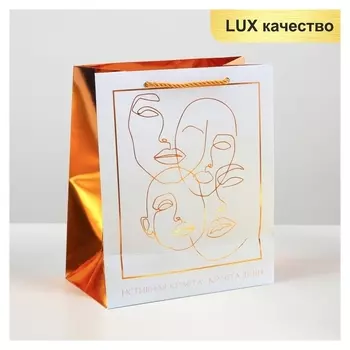 Пакет ламинированный «Бронза», 23 × 27 × 12 см