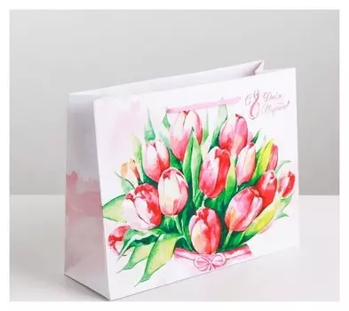 Пакет ламинированный горизонтальный «Цветочная нежность», M 26 × 30 × 9 см