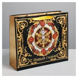 Пакет ламинированный горизонтальный «Новогодние часы», ML 8 × 27 × 23 см