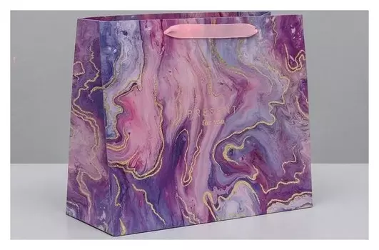 Пакет ламинированный горизонтальный «Разводы», ML 27 × 23 × 11,5 см