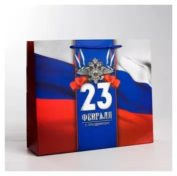 Пакет ламинированный горизонтальный «С праздником!», L 31 × 40 × 9 см