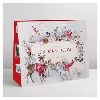 Пакет ламинированный горизонтальный «Снежняя поляна», XL 49 × 40 × 19 см