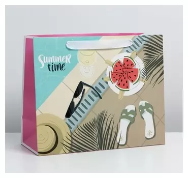 Пакет ламинированный «Летние истории» с пластиковым окном, 32,5 × 26,5 × 13,5 см