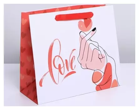 Пакет ламинированный «Люблю», ML 23 × 27 × 11,5 см