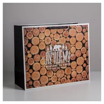 Пакет ламинированный «лучшему мужчине на свете, XL 49 × 40 × 19 см