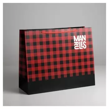 Пакет ламинированный Man Rules, XL 49 × 40 × 19 см