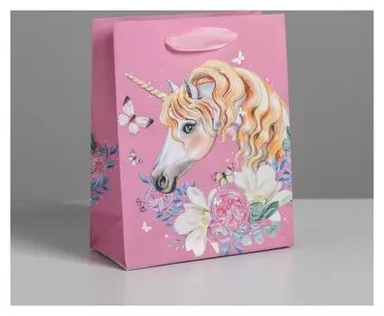 Пакет ламинированный вертикальный «Единорог»», S 12 × 15 × 5,5 см