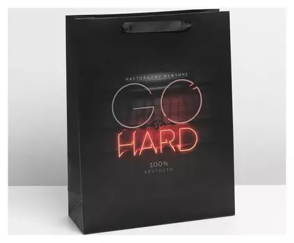 Пакет ламинированный вертикальный Go Hard, L 31 × 40 × 9 см