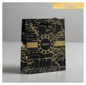 Пакет ламинированный вертикальный Gold Present, S 12 × 15 × 5.5 см