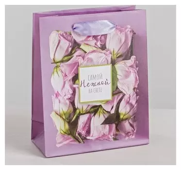 Пакет ламинированный вертикальный «Самой нежной на свете», S 12 × 15 × 5,5 см