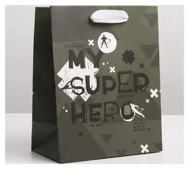 Пакет ламинированный вертикальный Super Hero, MS 18 × 23 × 10 см