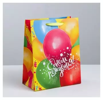 Пакет ламинированный вертикальный «В твой день рождения», ML 23 × 27 × 11.5 см