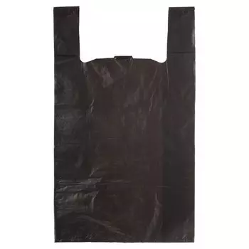 Пакет-майка усиленный пнд, 40+18x70, черный, 30 мкм, 50 шт/уп