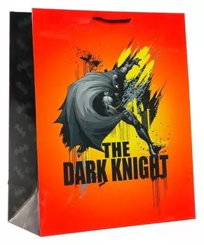 Пакет подарочный Batman, 335х406х155 мм, цвет оранжевый
