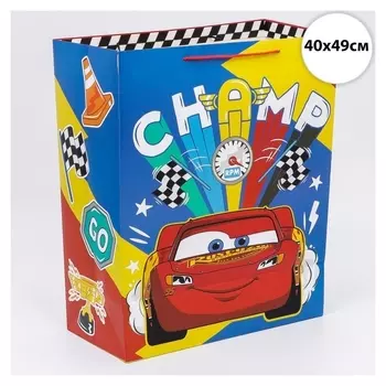 Пакет подарочный "Champ", тачки, 40х49х19 см