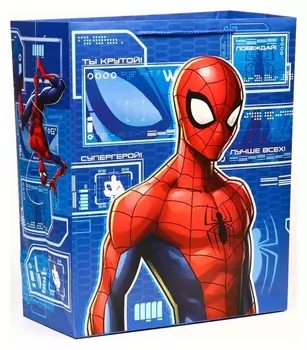 Пакет подарочный, человек-паук, 40х49х19 см