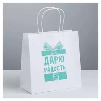 Пакет подарочный «Дарю радость», 22 × 22 × 11 см