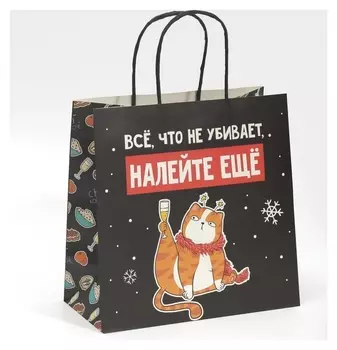 Пакет подарочный «Давай наливай», 22 × 22 × 11 см