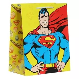 Пакет подарочный каноничный Superman, 180х223х100 мм