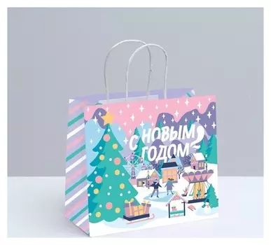 Пакет подарочный крафтовый «Чудо с тобой», 25 х 22 х 12 см