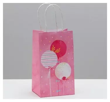 Пакет подарочный крафтовый Congratulations!, 12 × 21 × 9 см