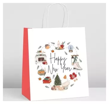 Пакет подарочный крафтовый «Тепло», 22 х 25 х 12 см