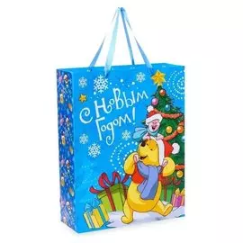 Пакет подарочный ламинированный «С новым годом!», медвежонок винни, 31 х 40 х 11 см