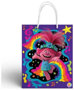 Пакет подарочный малый - 1 "Trolls", 180x223x100 мм