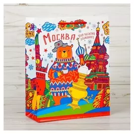 Пакет подарочный Москва Медведь ручка-шнур