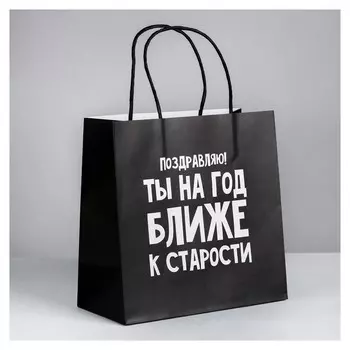 Пакет подарочный «На год ближе к старости», 22 × 22 × 11 см
