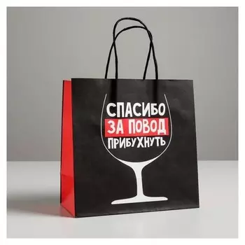 Пакет подарочный «Повод прибухнуть», 22 х 22 х 11 см