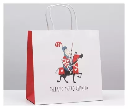 Пакет подарочный «Рыцарю», 22 × 22 × 11 см