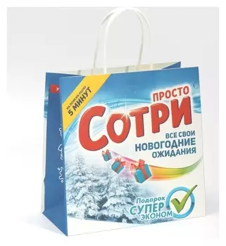 Пакет подарочный «Сотри», 22 × 22 × 11 см