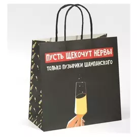 Пакет подарочный «Только пузырики», 22 × 22 × 11 см