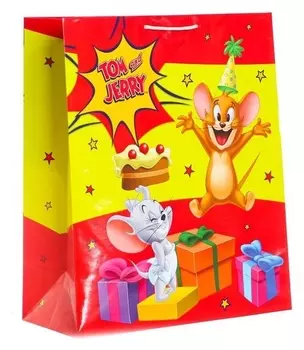 Пакет подарочный «Том и джеррни», большой, 335х406х155 мм