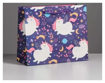 Пакет подарочный Unicorn, 27 х 23 х 11,5 см