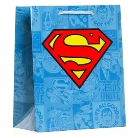 Пакет подарочный знак Superman, 180х223х100 мм