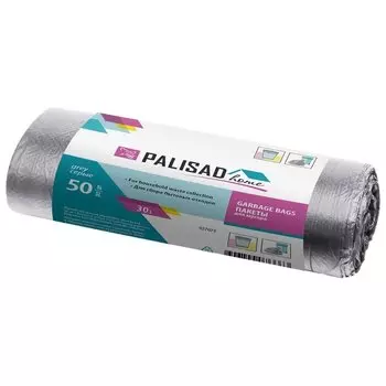 Пакеты для мусора 30 л X 50 шт. серые, Home Palisad