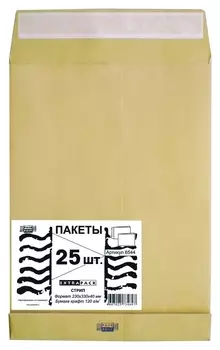 Пакеты в упаковке 76391 крафт с4стрип Extrapack 229х324100г25шт/уп/6544