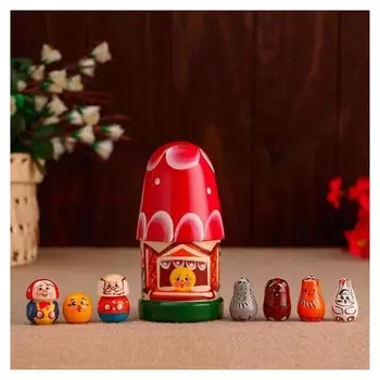 Пальчиковый театр «Колобок», теремок и 7 кукол, 14 см