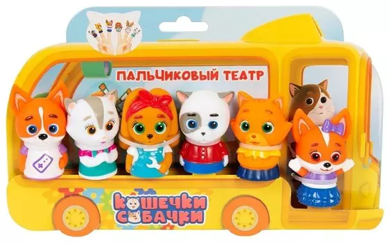 Пальчиковый театр "Кошечки-собачки", 6 фигурок