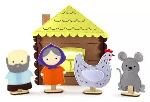Пальчиковый театр с домиком Курочка Ряба