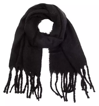 Палантин женский, цвет чёрный, размер 50х180 см