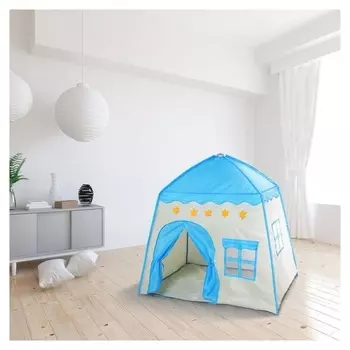 Палатка детская игровая «Домик» голубой 130×100×130 см