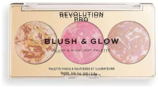 Палетка для макияжа для лица 3 в 1 Blush &amp; Glow