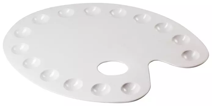 Палитра для рисования пластиковая, большая, 15 ячеек для красок