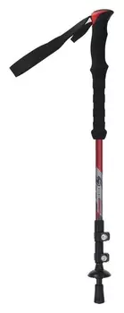 Палка для скандинавской ходьбы, телескопическая, 3 секции, до 135 см, цвет красный