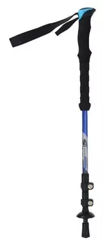 Палка для скандинавской ходьбы, телескопическая, 3 секции, до 135 см, цвет синий