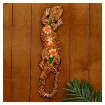 Панно дерево "Геккон" 48х11х1,1 см