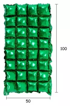 Панно фольгированное 50 х 100 см, 4 ряда, цвет зелёный